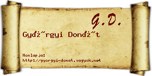 Györgyi Donát névjegykártya